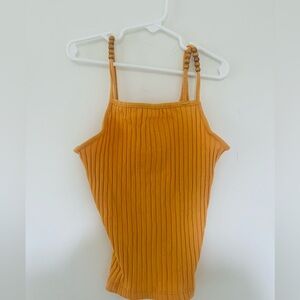 Zara Orange Ribbed Camisole with Beaded Straps